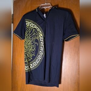 My Mera Polo Shirt XL Black with Bold Yellow Graphic